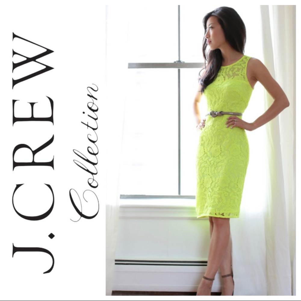 *NWT* J. Crew Collection Lace Sheath Dress in Yellow, Size 4
